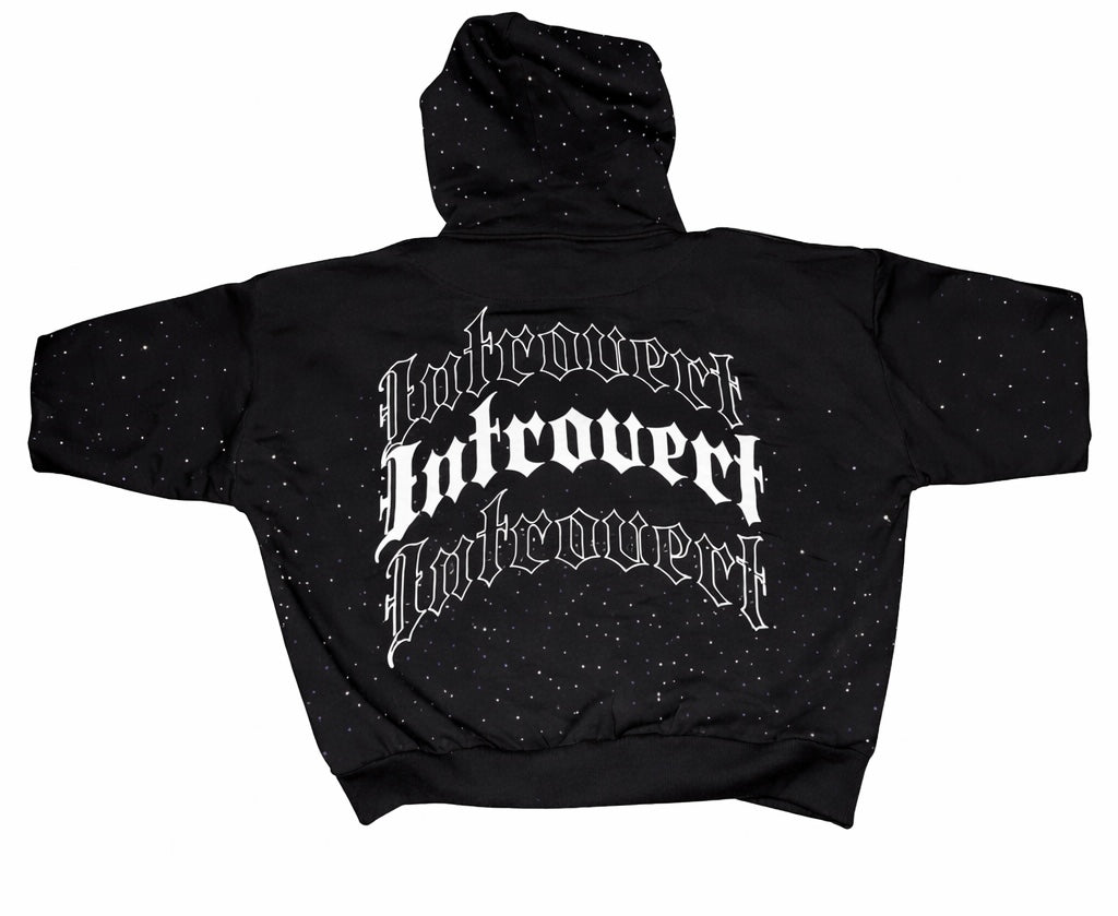 Introvert rhinestone hoodie