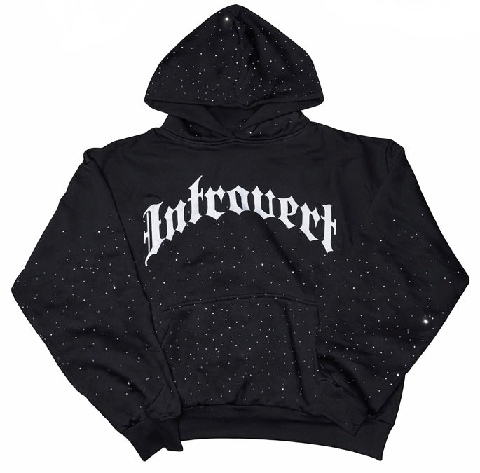 Introvert rhinestone hoodie