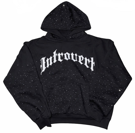 Introvert rhinestone hoodie